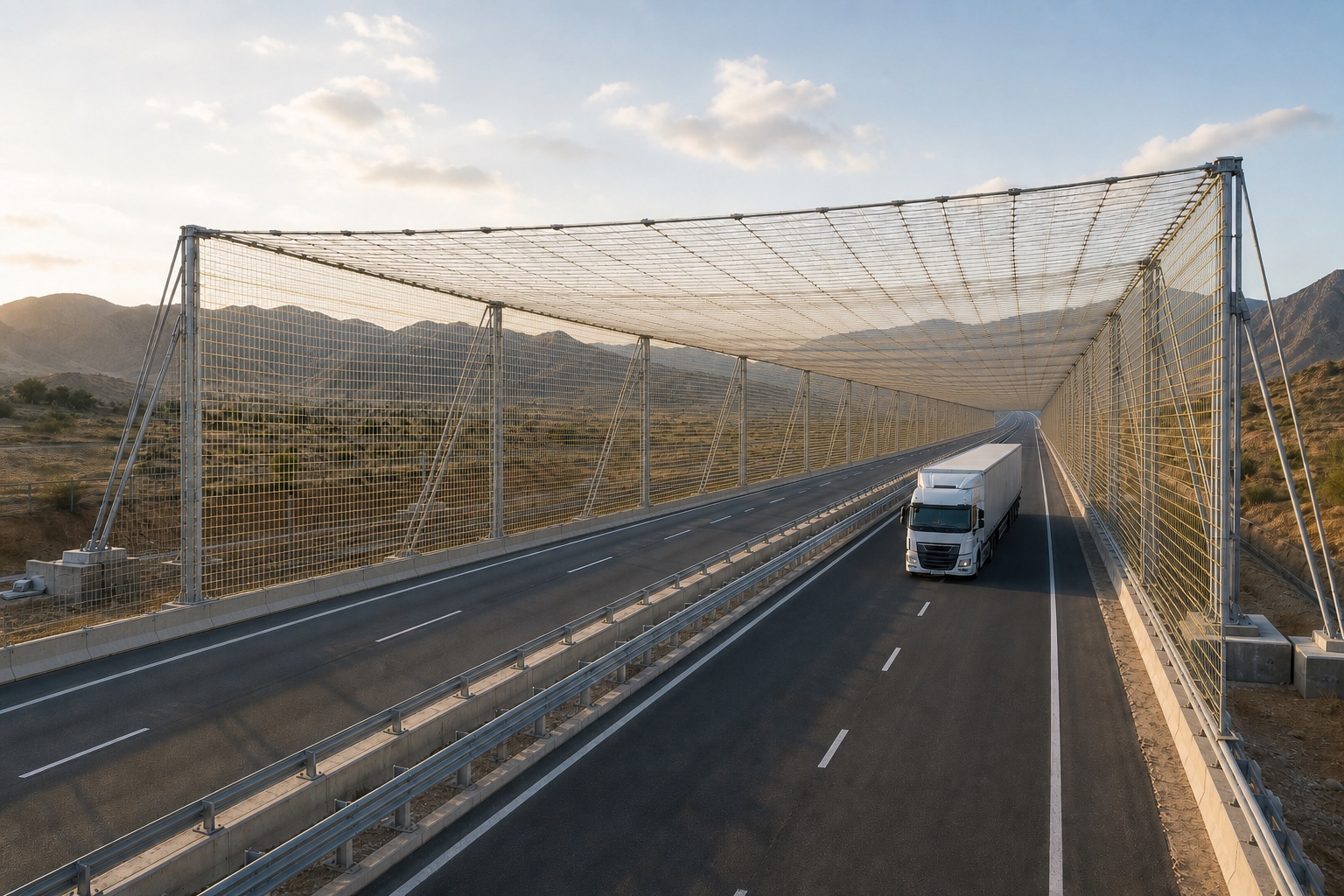 Автомобильная дорога и транспортный коридор с защитой 360°